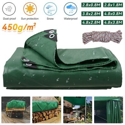 450gsm PVC Tarpaulin Tarp Heavy Duty Waterproof Camping Trailer Cover Anti-dust