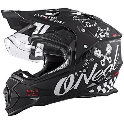 O'Neal 2024 Motocross Helmet SIERRA Torment Black White MX Enduro Quad ATV