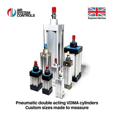 VDMA Pneumatic Cylinder - Full Bespoke Custom Sizes UK Express Breakdown Service
