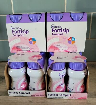 Nutricia Fortisip Compact Protein Strawberry Flavour. (24x125ml) Exp. 12/10/24
