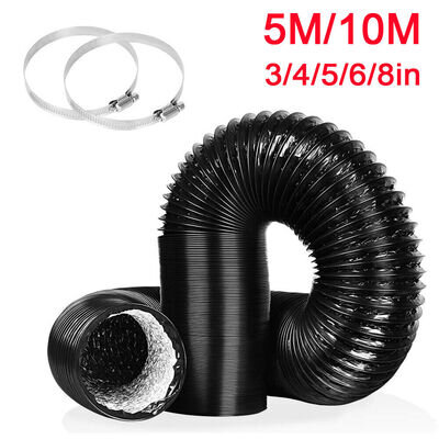 3-8inch 5/10m Flexible Ducting Dryer Vent Pipe Aluminum Foil PVC Duct Fan Hose
