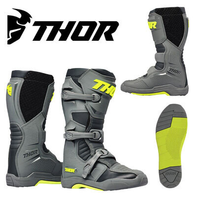 Thor Blitz XR Adults Motocross Boots MX Bike Adult - Grey / Charcoal 2024