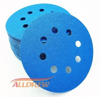 125mm Wet and Dry Sanding Discs 5'' Hook and Loop Sandpaper 8 Hole GRIT 40-3000