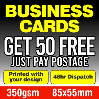 50 FREE Business Cards - just pay postage - 350gsm - Personalised Business Card
