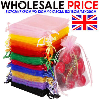 50-500Pcs Organza Gift Bags Wedding Party Favour Xmas Jewellery Candy Pouches