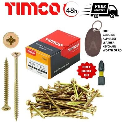 TIMCO SOLO WOOD SCREWS YELLOW POZI COUNTERSUNK WOODSCREW 3g 3.5g 4g 4.5g 5g 6g