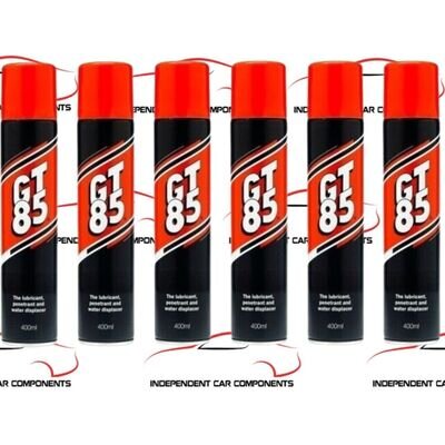 6 x GT85 SPRAY LUBE LUBRICANT PENETRATOR WATER DISPLACER CORROSION - 400ML