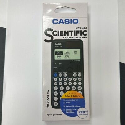 Casio fx-85GT CW Scientific Calculator - Black - Battery & Solar **NEW**