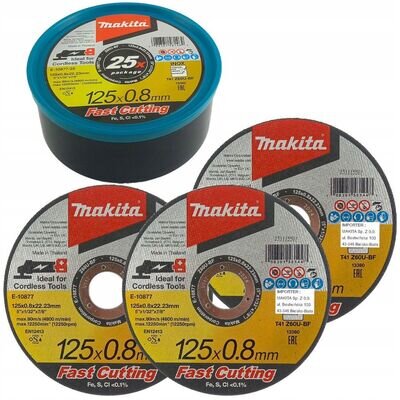 25 X MAKITA GRINDER THIN E-10877-25 CUTTING DISC INOX 125X0,8X22,23MM 5”