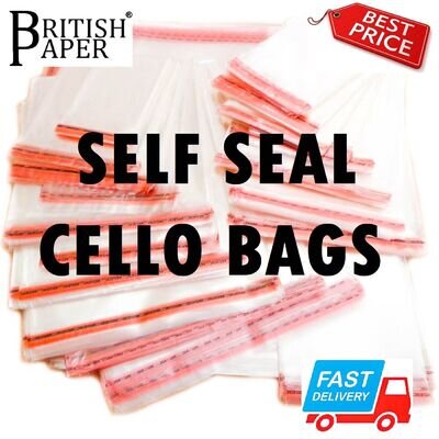 CLEAR CELLOPHANE BAGS SELF SEAL SMALL LARGE CELLO GIFT SWEET PARTY FOR CARDS WAX