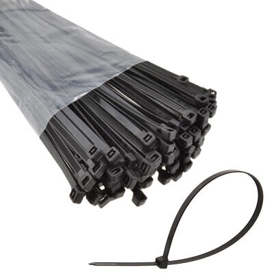 Cable Ties Black 100/140/200/250/300mm Nylon Zip Tie Wraps Various Sizes