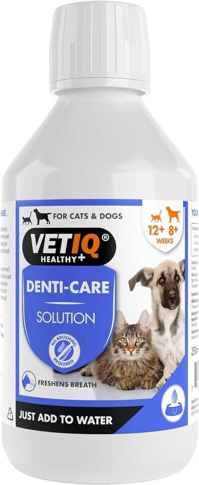 Dental Care Solution For Dogs and Cats Freshens Breath & Reduces Plaque 250ml