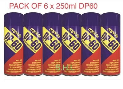 6 x 250ml DP-60 Penetrating Releasing Cleaning Maintenance Spray DP60 Lubricant