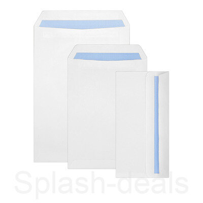 Quality 90 GSM Plain White Envelopes - Strong Self Seal - A4/C4 A5/C5 DL Sizes