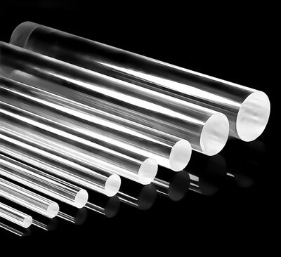 Clear Acrylic Perspex Round Bar Rod 2 3 4 5 6 8 10 12 14 15 16 20 25 30 40 50mm