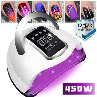 450W UV Nail Lamp for Gel Nails Professional Led Nail Lamp Nail Dryer 4 Timers