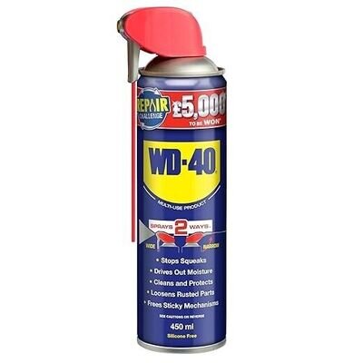 WD-40 Multi-Use Smart Straw 450ml Spray Aerosol Can Clean Rust Lubricant, blue-